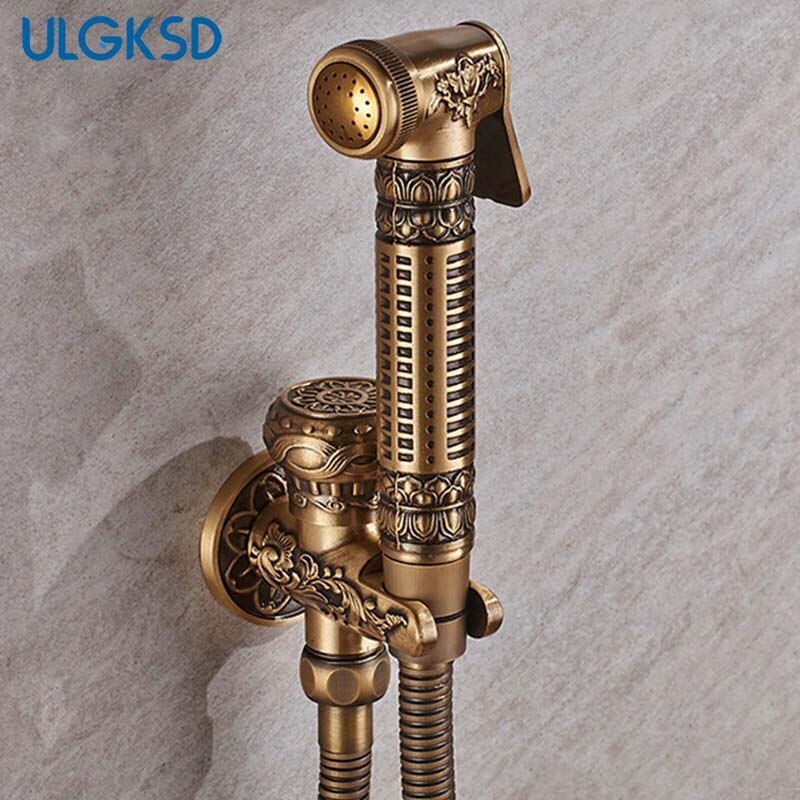 ULGKSD Bathroom Faucet Washing Machine Bidet Replacement Spout Antique Brass Wall Mounted Sprayer Nozzle: Default Title