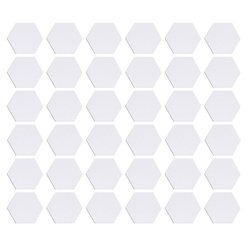 Pegatinas de pared hexagonales 3D para espejo, calcomanías decorativas con personalidad para suelo de pasillo, restaurante y sala de estar, 4CM, 36 unids/set por juego: Plata
