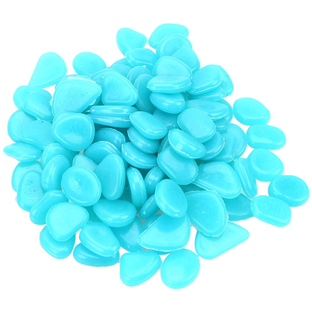 100 Piece/Pack Luminous Stones Glowing Stones Rock Glow in the Dark Garden Pebbles Artificial for Walkway Aquarium Garden Yard: Blue