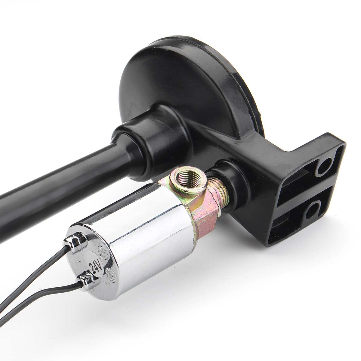 Klaxon à Air de Signal 12-24V 150db, Tube Long unique, noir, klaxon de voiture, Super fort, haut-parleur pour trompette, pour bateaux et trains