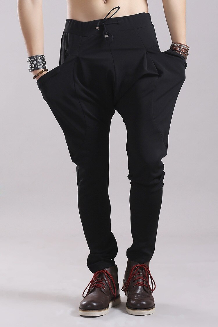 Pantalon de danse style Hip hop pour homme, sarouel, baggy, bas à entrejambe bas, pantalon de survêtement, calca: M