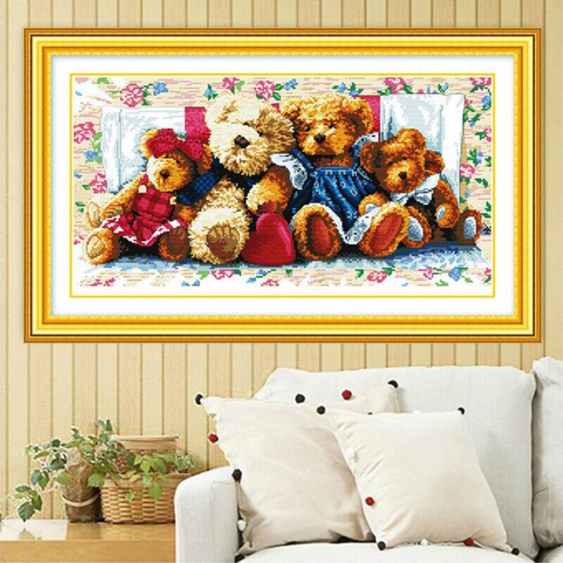 2 Set Chinese DIY Sewing Counted Cross Needle Embroidery Kit Set