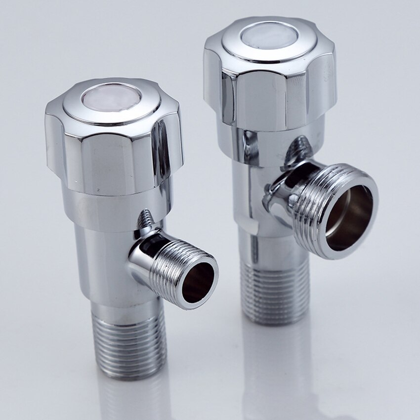Brass Angle Stop Valve, Cold and Water Shut Off Vavle for Bathroom Kitchen, G1/2 Inlet, G3/8, G3/4 Outlet, Polished Chrome