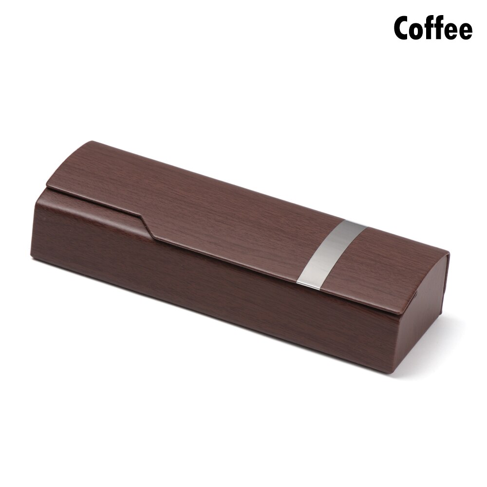 1 pc unisex glasögonbox skyddsfodral bärbart solglasögonfodral handgjorda optiska läsglasögontillbehör: Kaffe -03