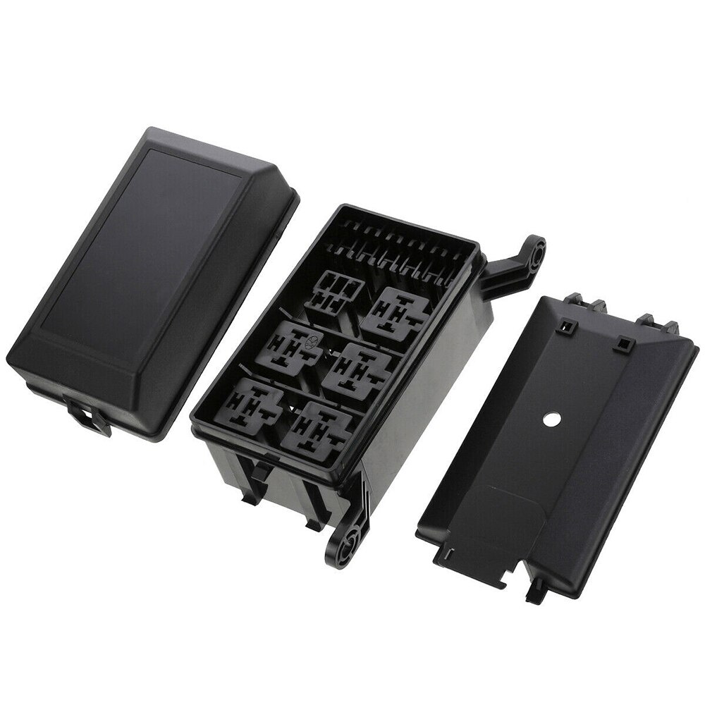 Auto Automotive Fuse Relay Box Holder Block Circuit Protector Terminals Car Fuse Relay Holder 12-Slot Relay Box 6 Relay
