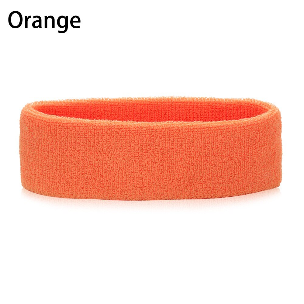 1PC Multicolor Cotton Unisex Sweatband Elastic Athletic Hair Bands Terry Cloth Moisture Wicking Working Outside Sports Accessory: Orange