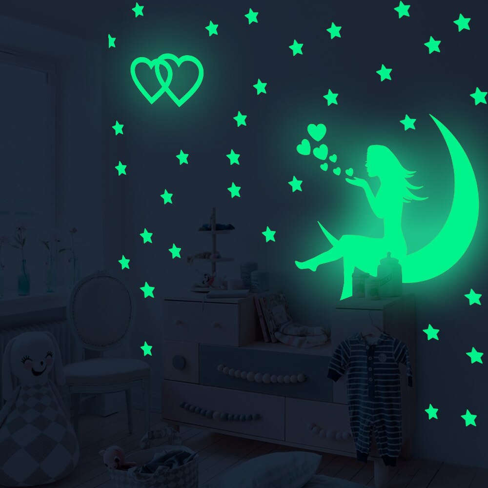 Autocollants fluorescents pour Couples, lettres d'amour qui brillent dans la nuit, pour de saint-valentin: love women