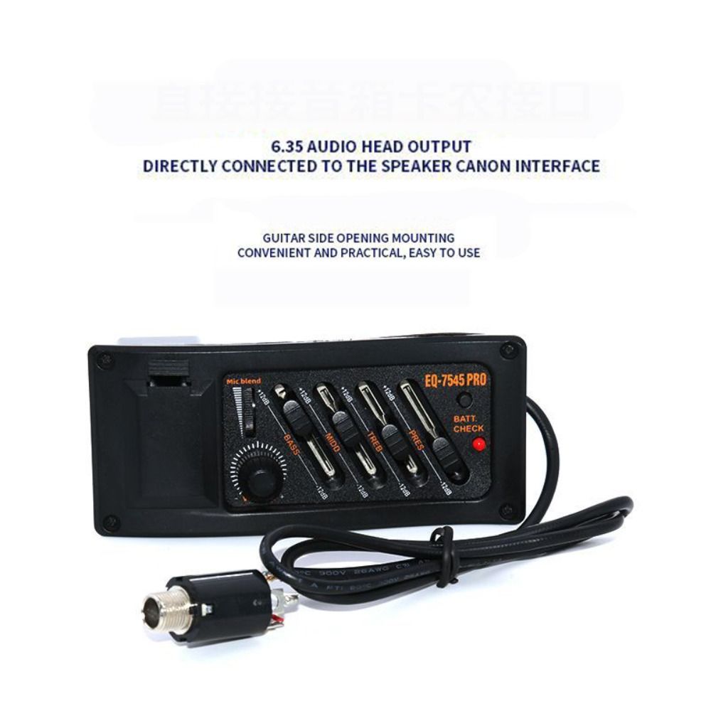 4-bands gitaar pick-up EQ 7545R equalizer tuner akoestische gitaar voorversterker versterker gitaaraccessoire verstelbare EQ equalizer