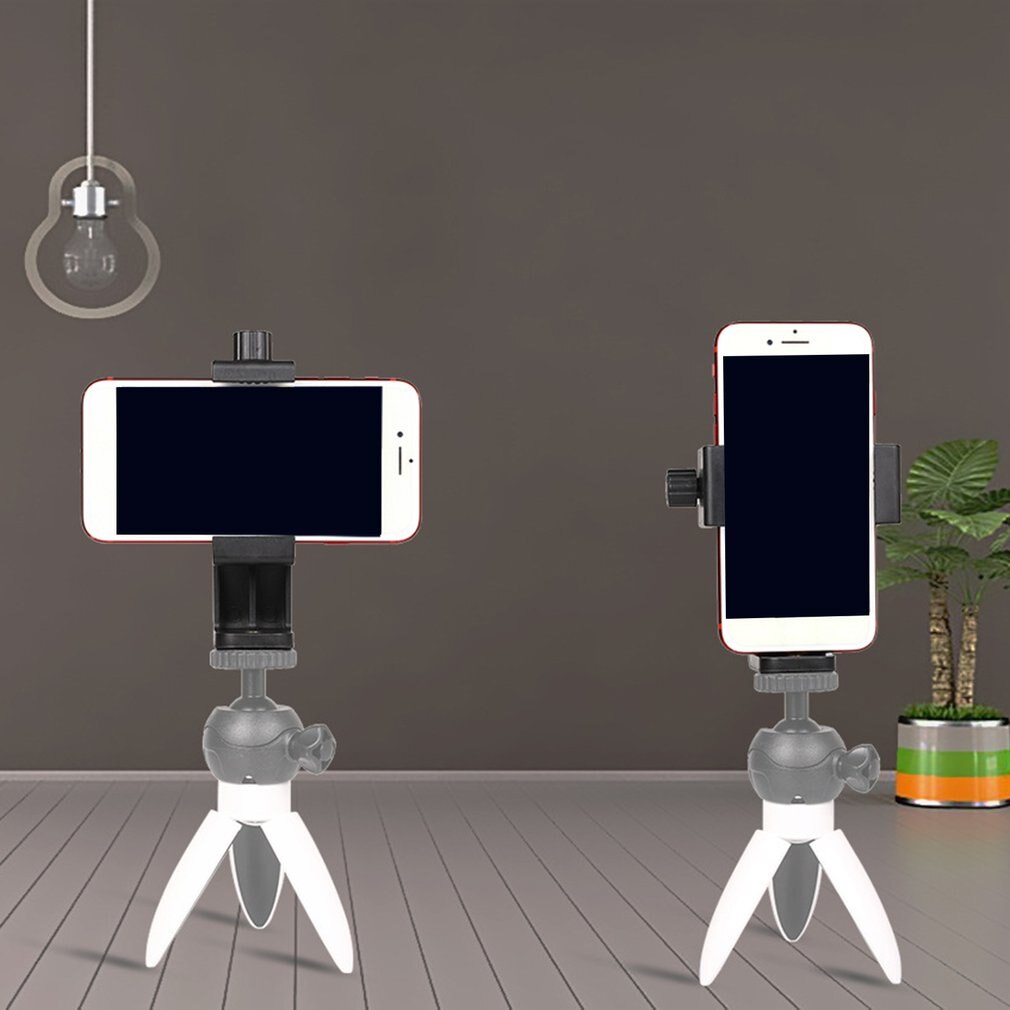 Adaptador de montaje de trípode para teléfono, soporte de Clip Vertical y Horizontal para grabación de vídeo, para Android, iPhone, teléfonos inteligentes, en oferta