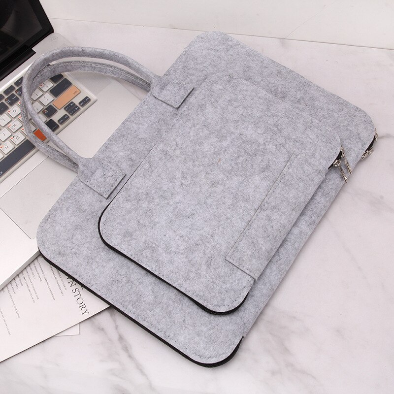Draagbare Laptop Tas Notebook Linerfelt Effen Kleur Tas Voor 13.3 Inch15.6 Inch 17.3 Inch Schoudertassen Business Handtas