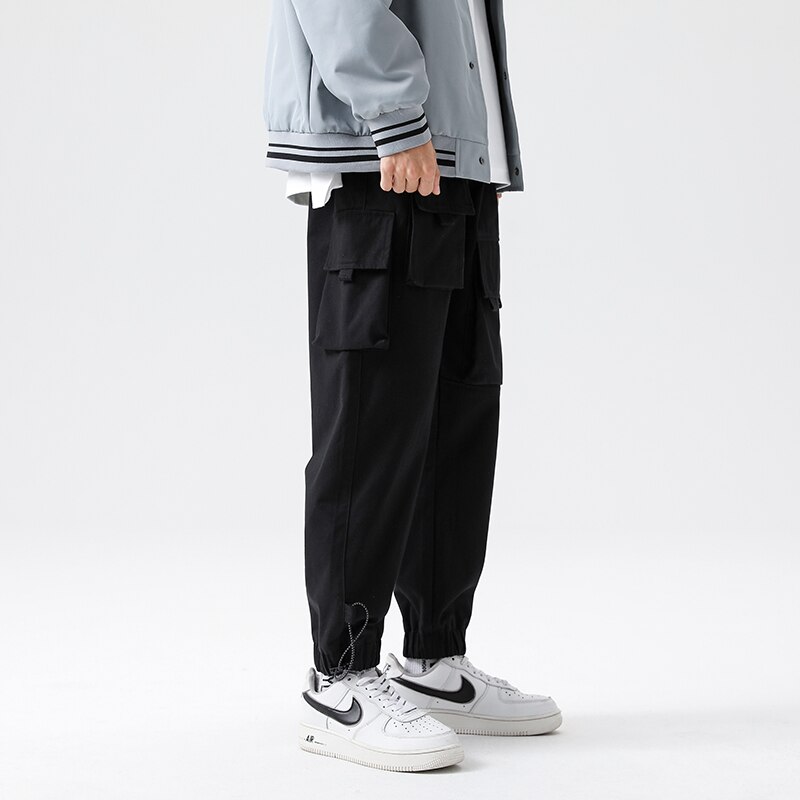 Trend Ladung Hosen Männlichen Multi-Tasche Schwarz Armee Hosen Japan Stil verlieren Jahrgang Jogger keuchen männer