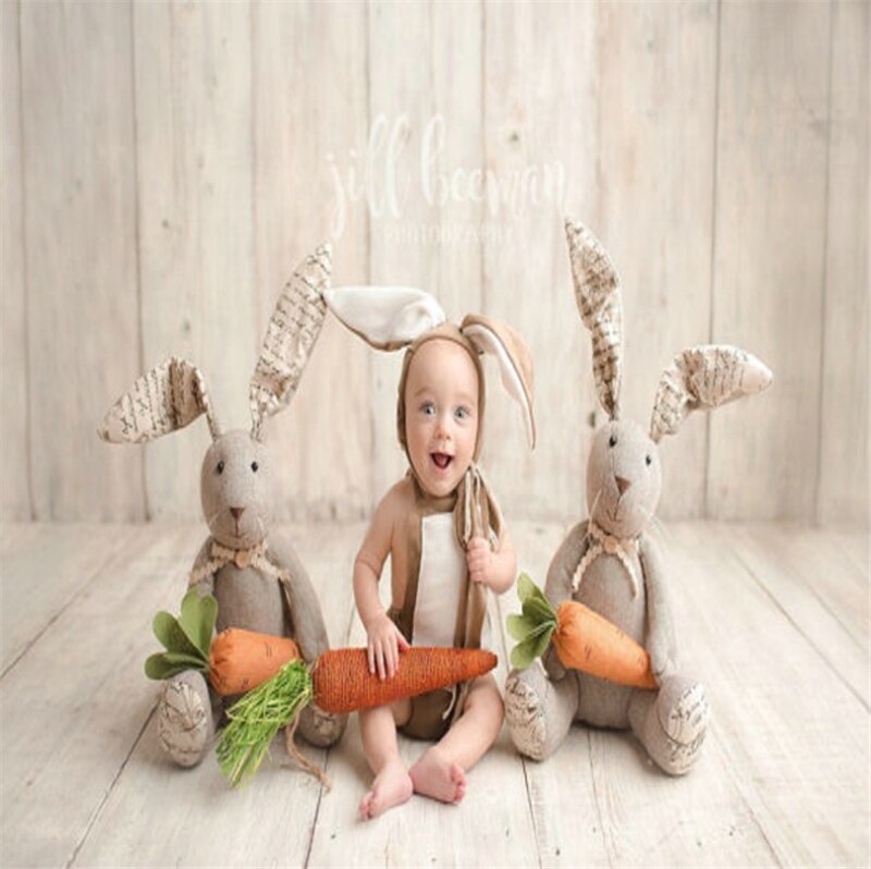 Dvotinst Baby Photography Props Animals Rabbit Bonnet Hat+Outfits Set Fotografia Accessories Infantil Studio Shoot Photo Prop