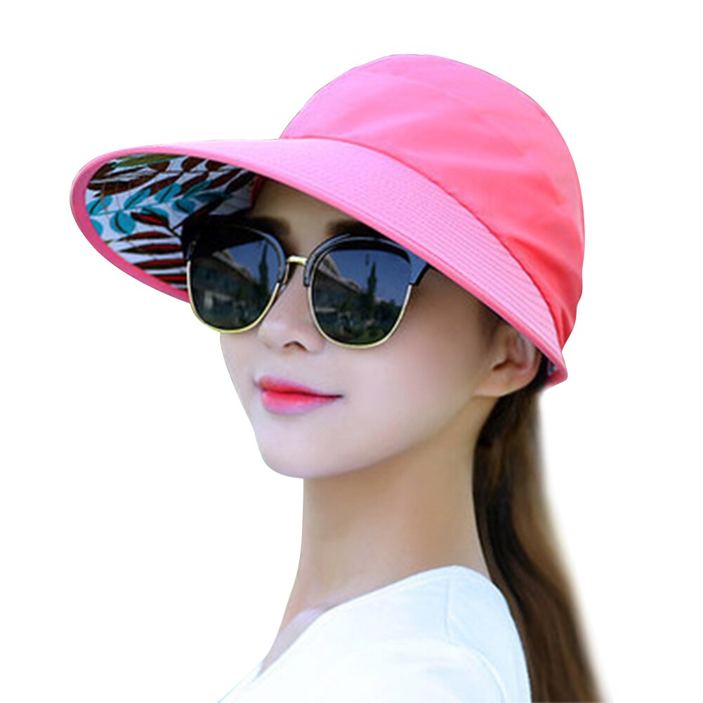 Sombrero plegable de verano para mujer, gorra con visera ancha, sombrero de protección solar UV para vacaciones de mujer, sombrero de visera para playa #05