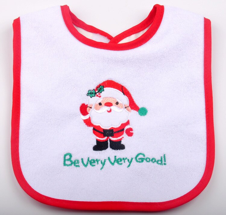 Natal à prova dwaterproof água babadores do bebê em torno do pescoço burp panos santa elk árvore de natal padrão infantil saliva toalha natal crianças presente: small santa