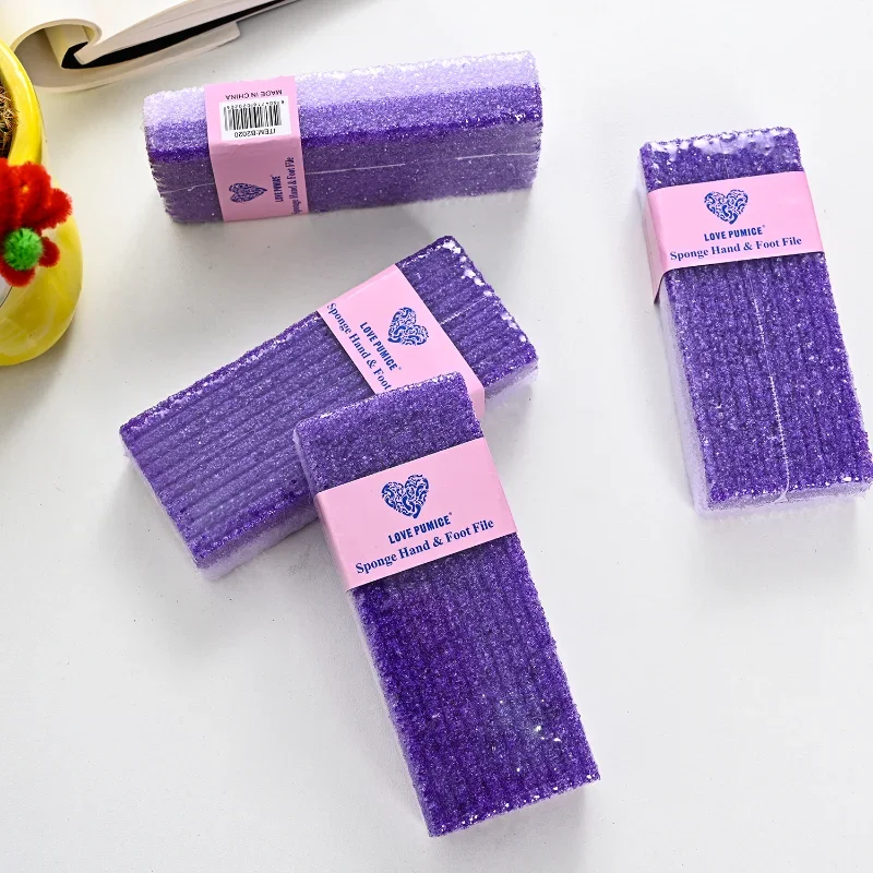Pedra-pomes portátil do pé roxo, esfoliante, removedores de pele morta dura, pedras de moagem PU, ferramentas de cuidados com os pés