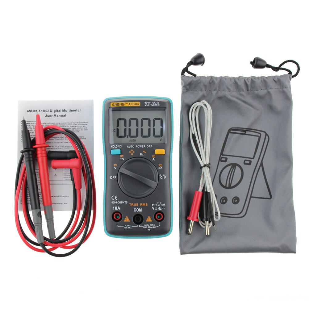 Aneng AN8002 Digitale Multimeter Ac Dc Lcd Display Elektrische Multimeter Handheld Tester Meter Digitale Multimetro