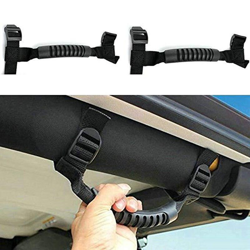 Savadicar Set 4 Maniglie Paracord Per Jeep Wrangler YJ TJ JK JL & Gladiator JT 1987-2020 – Nero/Rosso