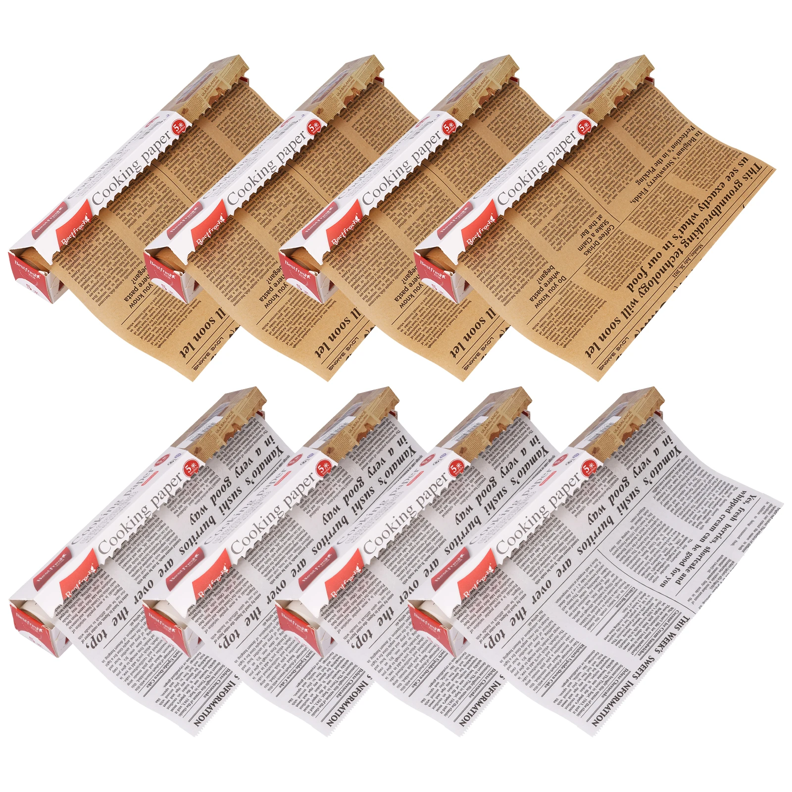 Baking Parchment Paper Roll Non Stick Baking Paper Newspaper Printing Food Wrapping Paper for Baking Cookies Bread Pizza: Default Title