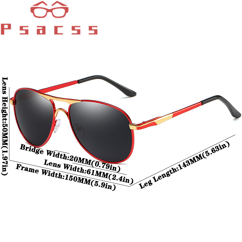 Psacss pilot polariserede solbriller mænd vintage mærke solbriller til kørsel fiskeri gafas de sol hombre