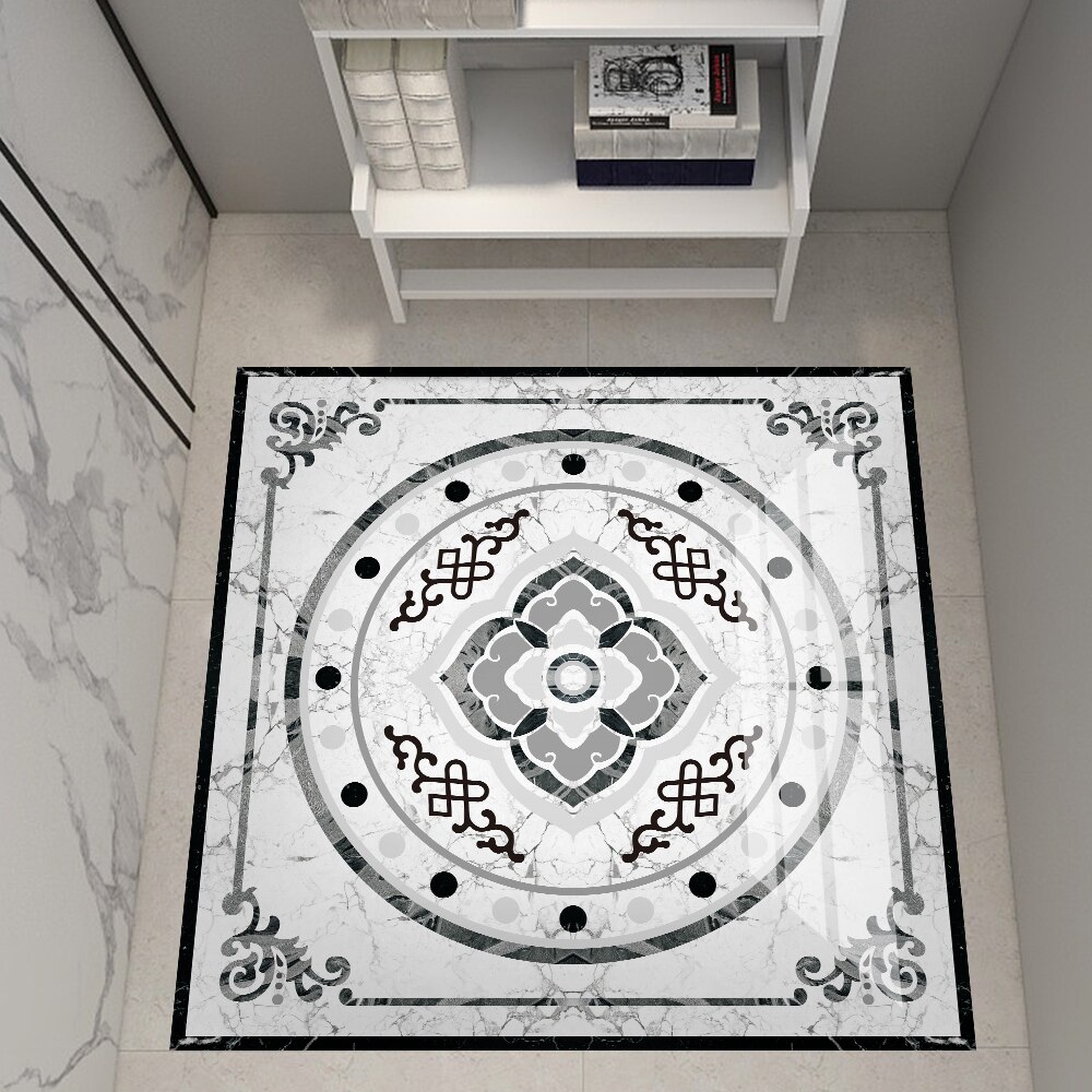 Parkettgolv klistermärken i europeisk stil pvc högblankt material dekoration klistermärken korridor veranda kakel renovering klistermärken marmor
