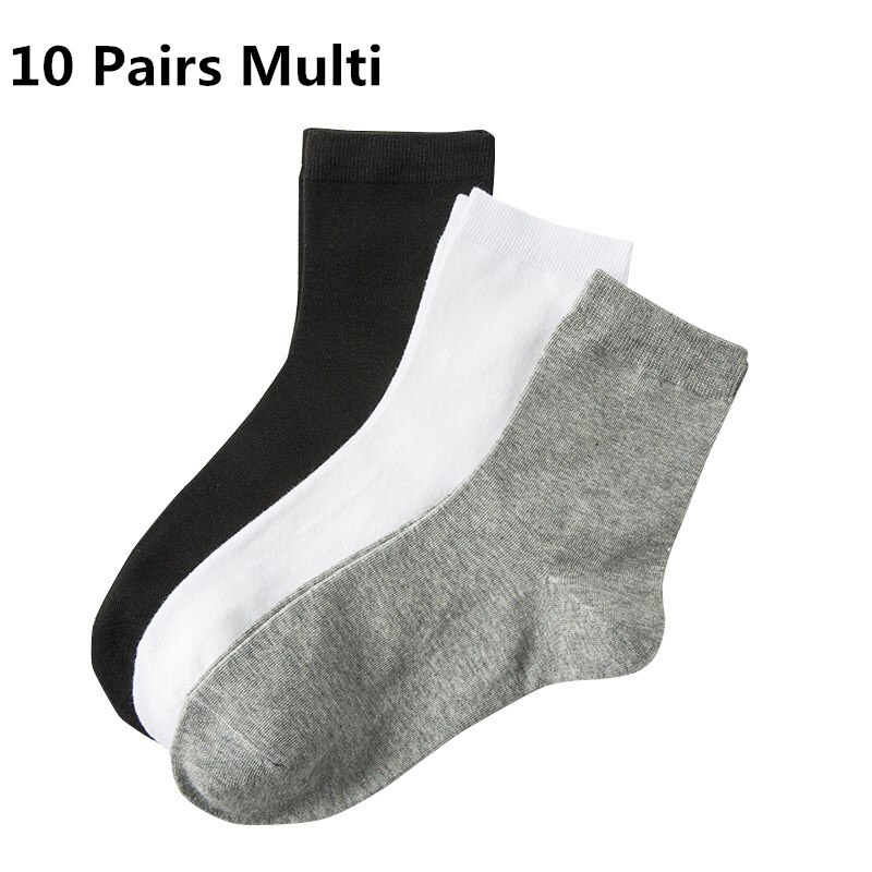 10 par/lot herr vita tubstrumpor sport casual business svarta grå strumpor herr fotbadstrumpor lågt pris: 10 par multi