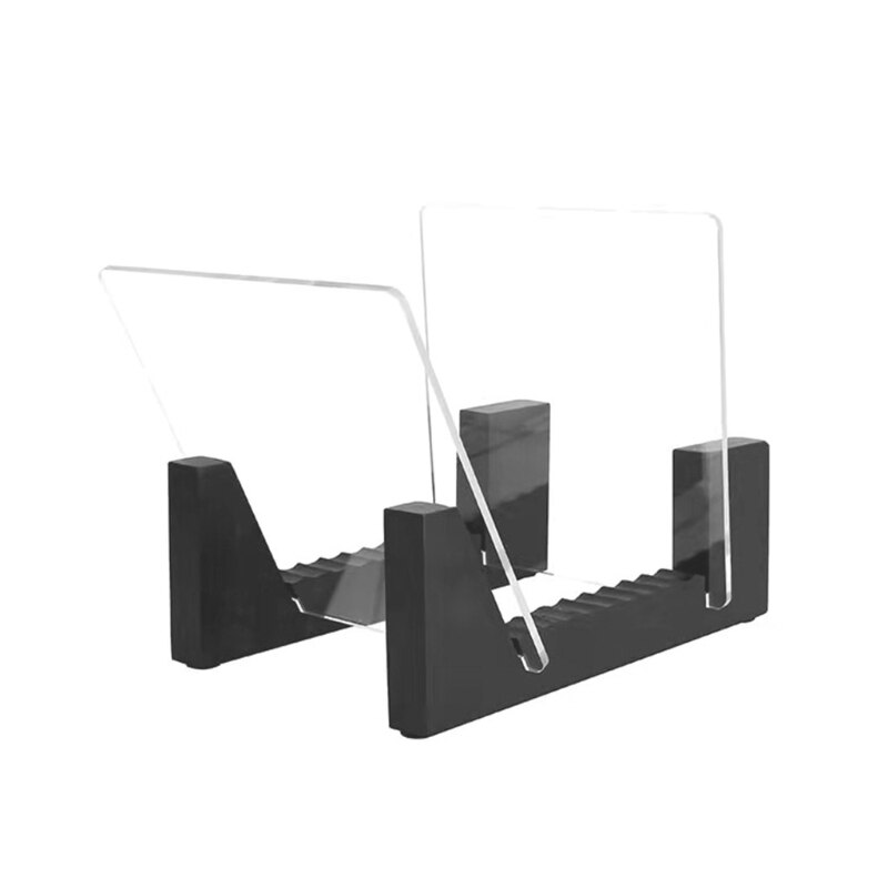Acryl-schallplattenaufbewahrungsständer, tisch-albumständer aus holz mit transparentem acrylfach für schallplatten, für freunde  t21a