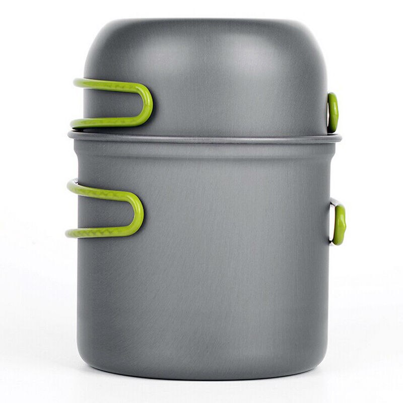 Aluminium Legierung draussen Camping Reise Kochgeschirr Camping Topf Wandern Picknick Tourist Geschirr einstellen Mit Klapp Löffel Mini Gas Herde