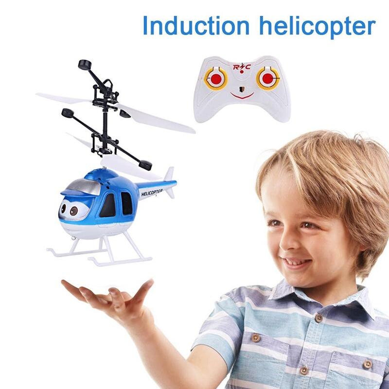 Induction Flying Toys RC Helicopter Cartoon Remote Control Drone Kid Plane Toy