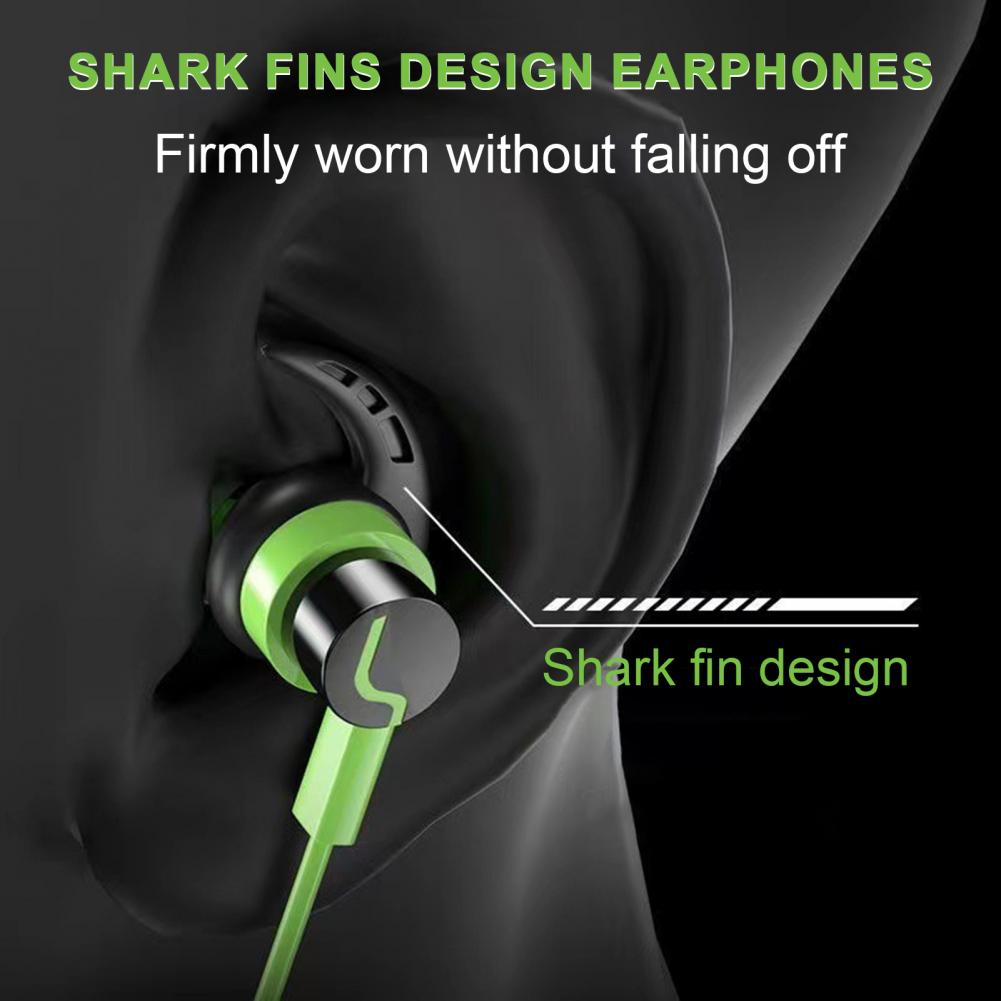 Wired Headphone 3.5mm/Type-C E-sports Headphones Stereo Sound Music In-ear Earphone with Mic Shark Fins Gaming Headset