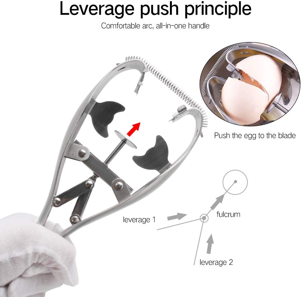 Stainless Steel Raw Egg Opener Portable Egg Shell Breaker Eggshell Cutter Eggs Opening Separator Egg Stripper Quick Egg Opener