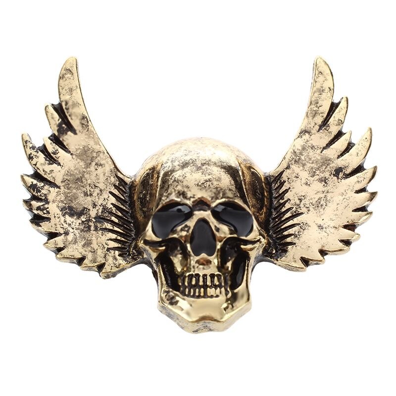 Vintage Brosche Für Männer Halloween Schädel Flügel Broschen Pins Für Frauen Schal: Gold