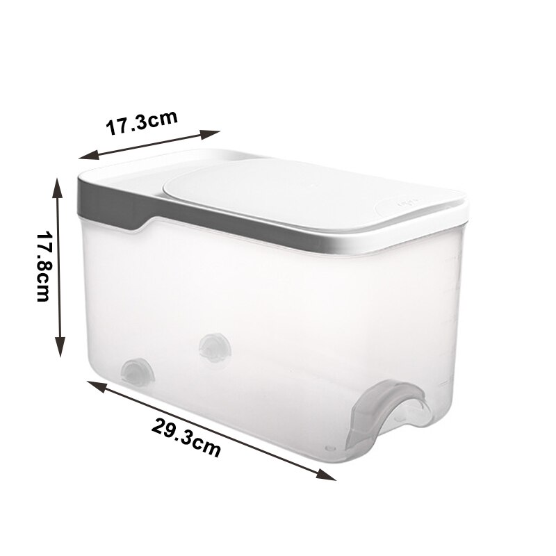 Plastic Rice Bucket Grain Storage Box 5kg Food Storage Container with Flip Lid Moisture-proof Clear Kitchen Organizer Box