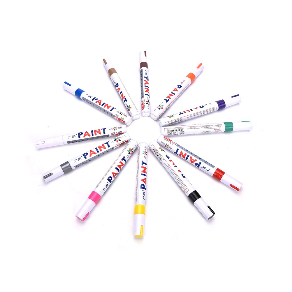 12 Colors Marker Pen For CD Ceramic Glass Plastic Wood Paper Paint Marker Caneta Escolar Office School Supplies