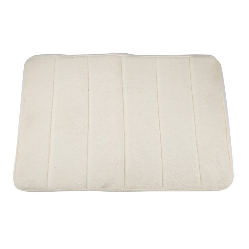 1pc 40x60cm Memory Foam Mat Non-slip Home Hallway Coral Fleece Bath Rug Winter Warm Bathroom Kitchen Toilet Floor Decor Carpet: creamy-white