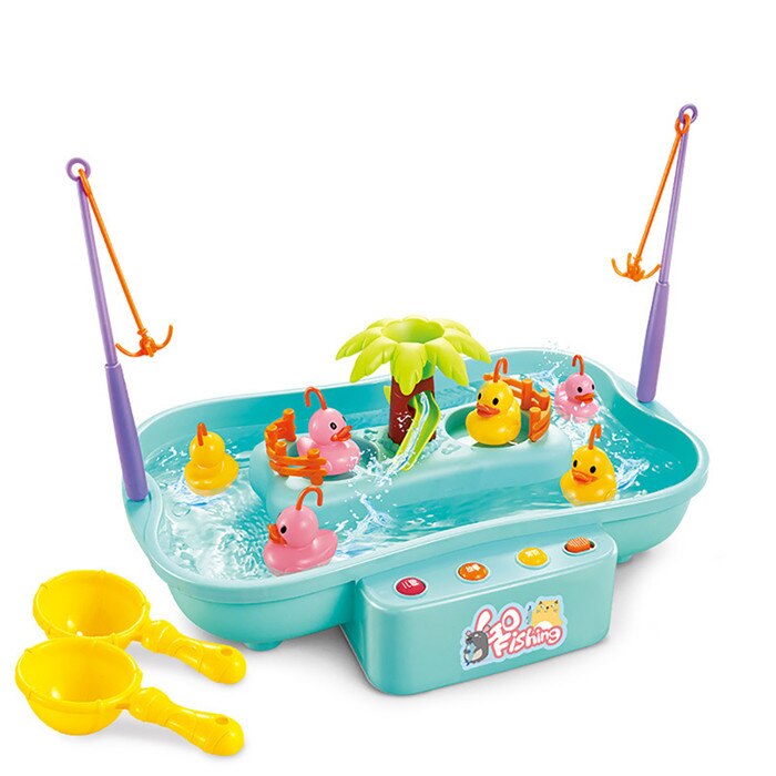 Electric Music Rotary Water Fishing Poor Parent-Child Interaction Puzzle Toy 3D Fish Baby Bath Toys outdoor toy: 1