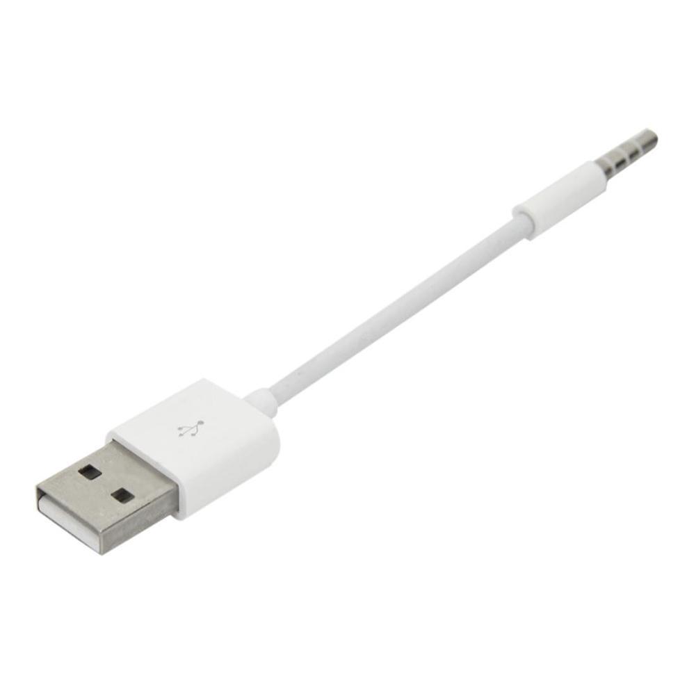 Usb-oplader met korte laad- en synchronisatiekabel, 3.5mm- jack adapter, oplaadkabel voor apple ipod shuffle 3rd 4th 5th 6th 4/5/6 mp3 speler