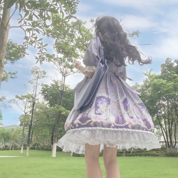 Kawaii Original Lolita Dress Angel Hourglass Short Sleeve Op Dress Japanese Soft Sister dress