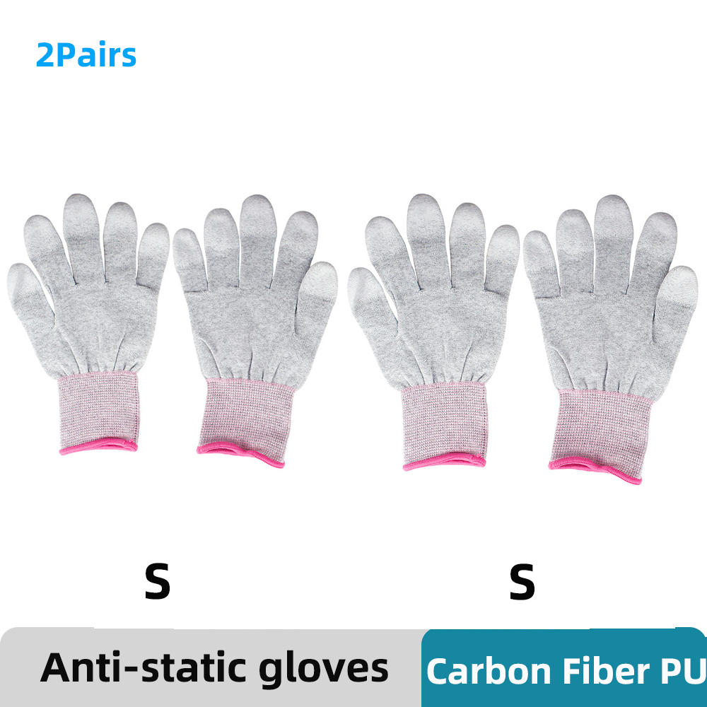 Handy Reparatur Carbon Faser Handschuhe PU Isolierung Beschichtung Finger Anti Statische Handschuhe ESD Elektronische WorkingTablets Fix Werkzeuge: YCN3-2Pairs 2S