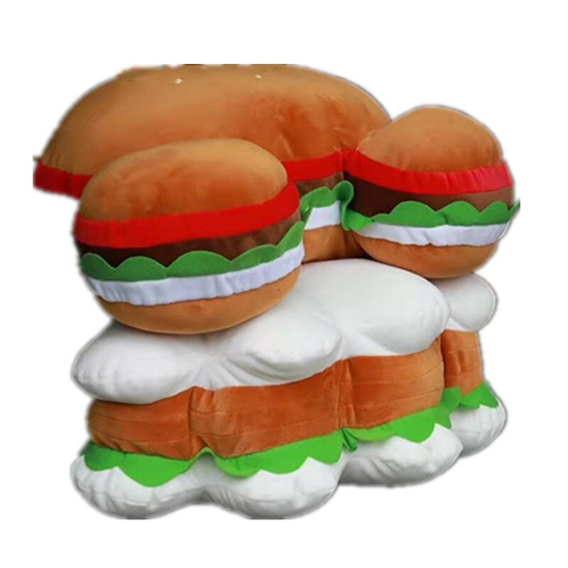 JY mignon rouge Hamburger gant forme oreiller coussin en peluche jouets 45*35*20cm WJ02