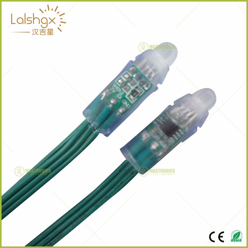 100Pcs WS2811 Ic Rgb Led Module String DC5V DC12V 12Mm Groene Draad Waterdichte IP68 Digitale Full Color Led pixel Licht