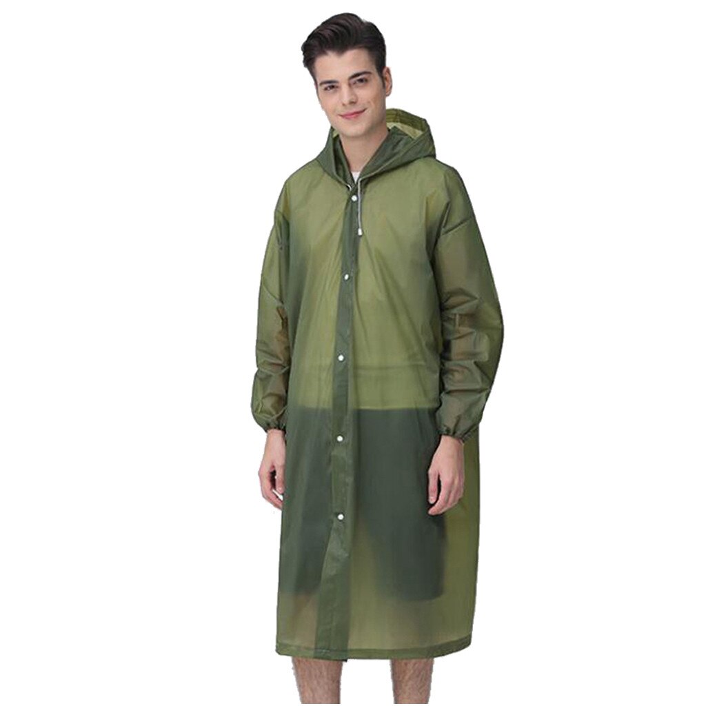Capa de lluvia transparente, impermeable de PVC, impermeable, para viajes al aire libre, pasarela, Poncho con capucha, chubasquero para mujer, #10: Army Green