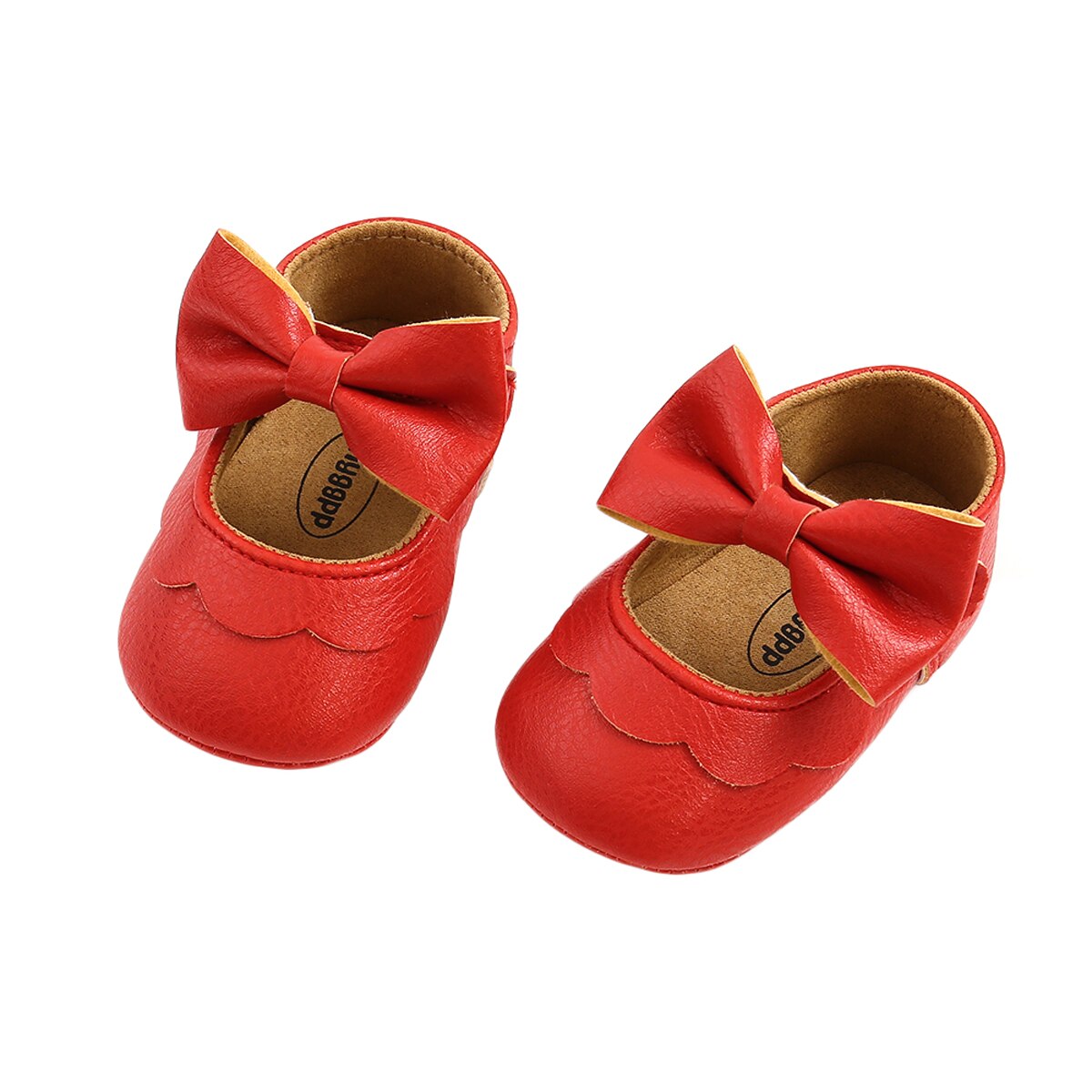 0-18M Baby Kleinkind Mädchen Flache Schuhe Bogen Knoten Feste Erste Wanderer Weiche Sohle Schuhe neugeboren Kleinkind Kleinkind mädchen Prinzessin Schuhe: B / 7-12 Monate