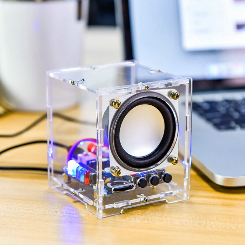 Verbeterde Usb Mini Versterker Elektronische Transparante Stereo Speaker Box Geluid Versterker Diy Kit Voor Arduino