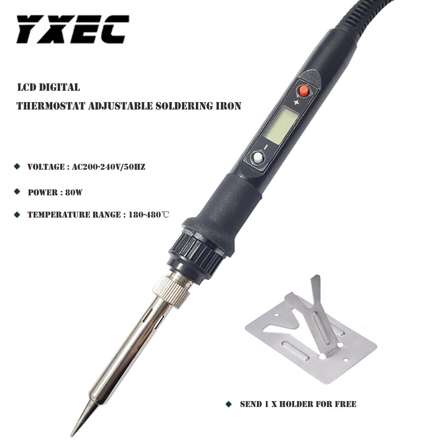 Aankomen 936H 80W 220V Lcd Digitale Thermostaat Verstelbare Loodvrij Elektrische Soldeerbout Mini Soldeerstation eu Plug: 936H Black