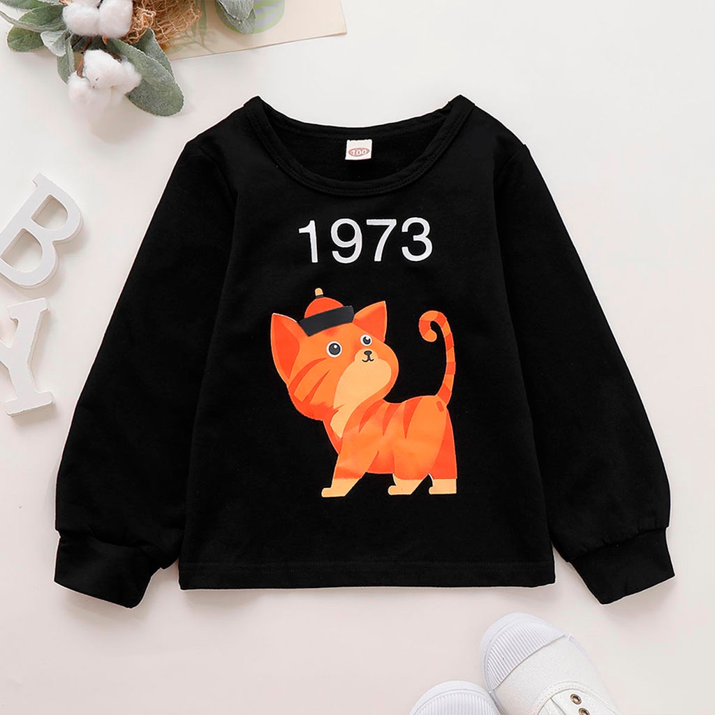 3-24M Baby Jongens Sweatshirts Herfst Baby Cartoon Kat Blouse Tops Winter Lange Mouw shirts Kinderen kleding kleding