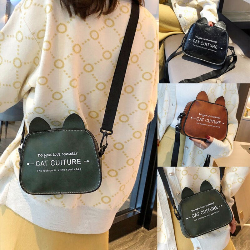 Leuke Vrouwen Handtas Kat Oor Zakken Purse Schouder Handtas Tote Messenger Hobo Satchel Bag Cross Body