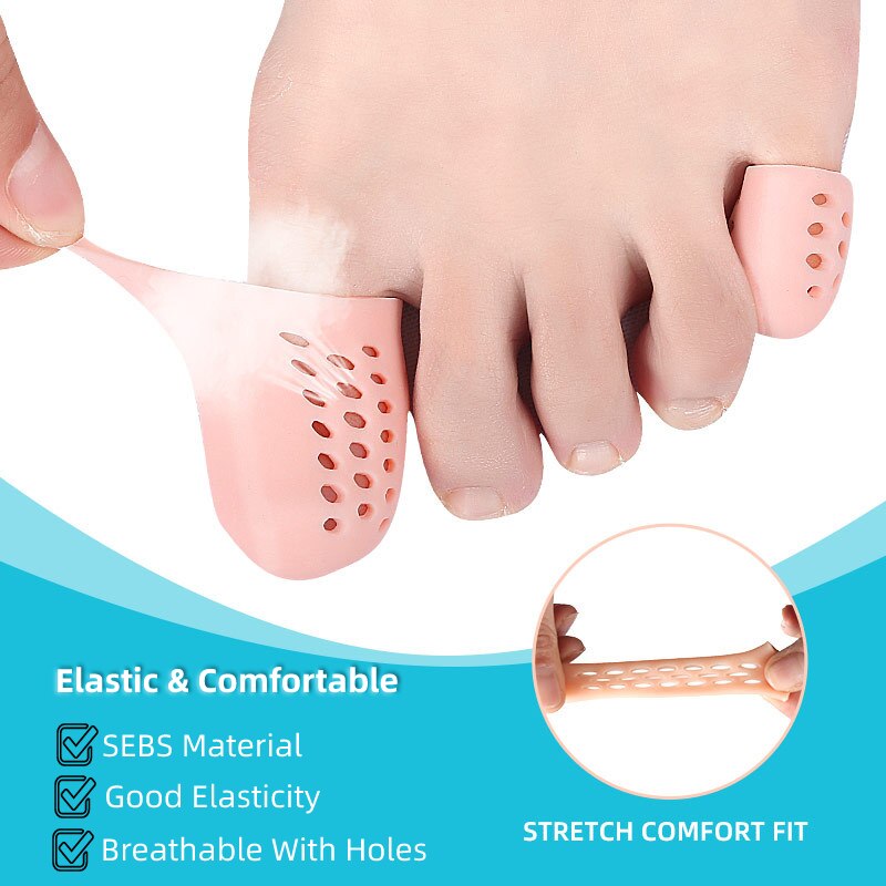 2 stücke = 1 paar Finger Zehenschutz Silikon Gel Abdeckkappe Schmerzlinderung Verhindert Blasen Hühneraugen Nagel Werkzeuge Fußpflege Zehenspreizer