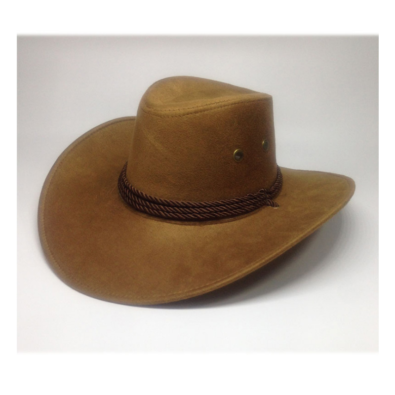 Cowgirl Sun Hat Faux Leather Cowboy Hat Men and Women Travel Caps Western Hats Chapeu Cowboy 9 colors YY0270: Khaki  cowboy hat
