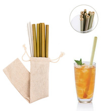 Basedidea Natuurlijke Bamboe Rietjes Herbruikbare 6 Stuks Rietjes Met 2 Reinigingsborstel En Tas Milieuvriendelijke Natuur Stro