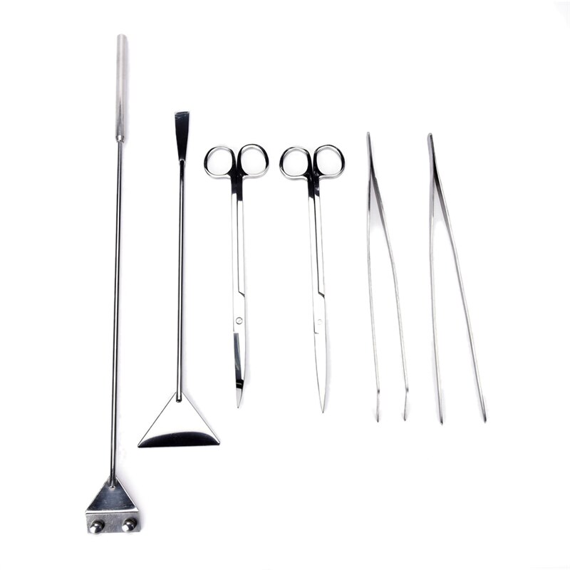 25~46cm Fish Tank Tongs Tweezers Scissor Spatula Stainless Steel Aquarium Aquascaping Kit Aquarium Tank Aquatic Plant Tools Sets